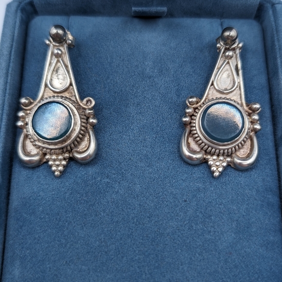 Sterling Silver Jasper Earrings - Picture 2 of 5